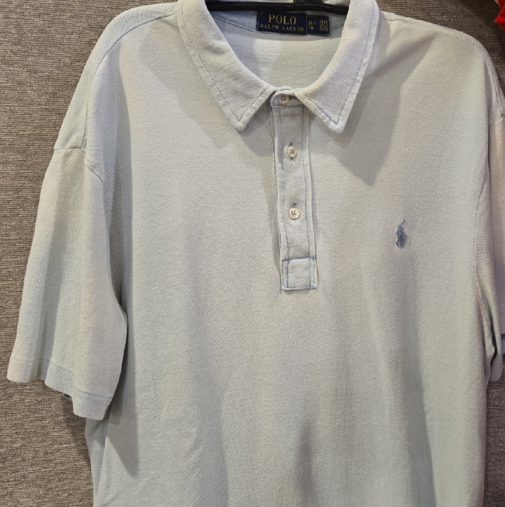 Polo by RALPH LAUREN Men's Polo Shirt - Soft Blue (XL)